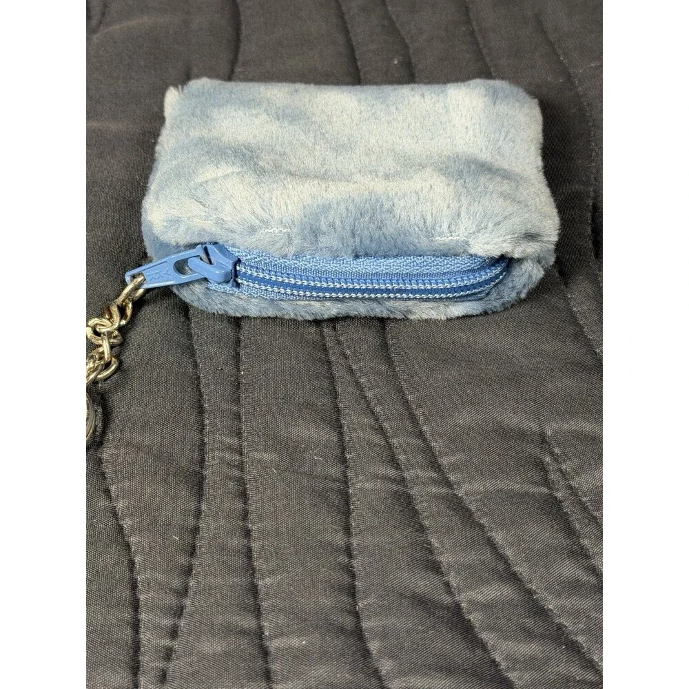 Disney Eeyore Plush Coin Purse Keychain Mini Zip Pouch Blue Winnie the Pooh